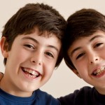 Happy teens with braces