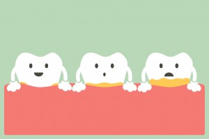 dental cartoon, tooth periodontal disease with plaque or tartar