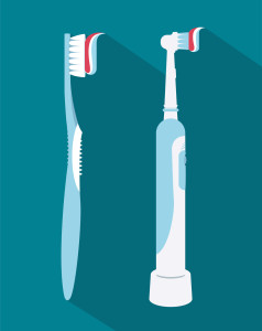 Dental concept. Toothbrushes with toothpaste isolated. Flat long shadow design, care health, hygiene healthy,vector illustration